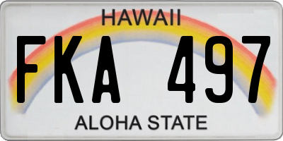 HI license plate FKA497