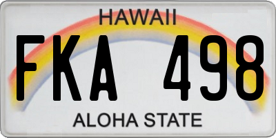 HI license plate FKA498