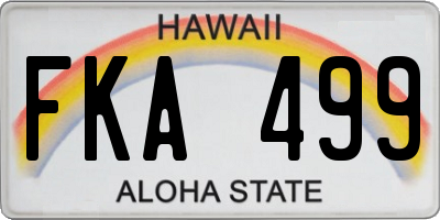 HI license plate FKA499