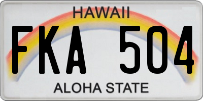 HI license plate FKA504