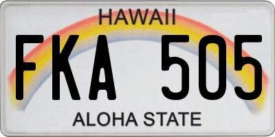 HI license plate FKA505