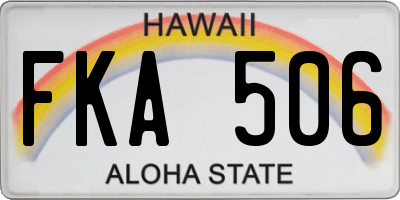 HI license plate FKA506