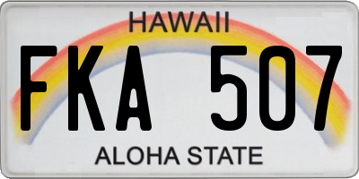 HI license plate FKA507
