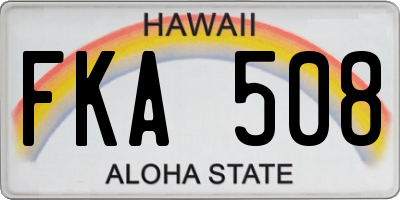 HI license plate FKA508