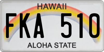 HI license plate FKA510