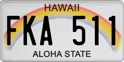 HI license plate FKA511