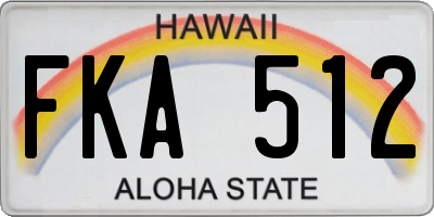 HI license plate FKA512