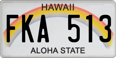 HI license plate FKA513