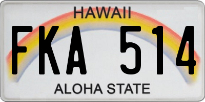 HI license plate FKA514