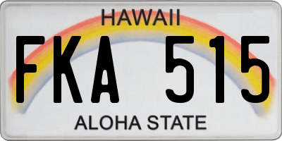 HI license plate FKA515
