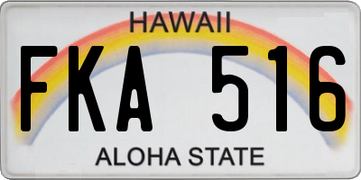 HI license plate FKA516