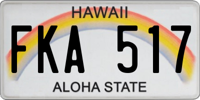HI license plate FKA517