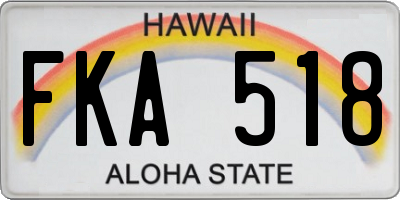 HI license plate FKA518
