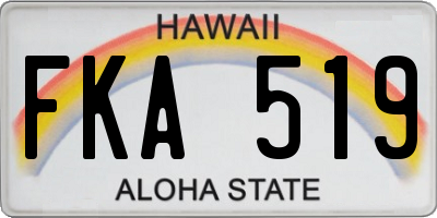 HI license plate FKA519