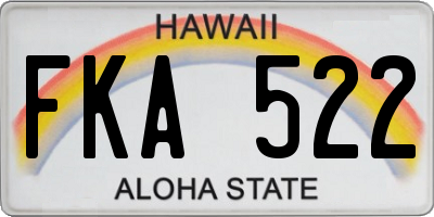 HI license plate FKA522