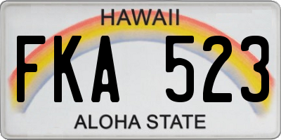 HI license plate FKA523