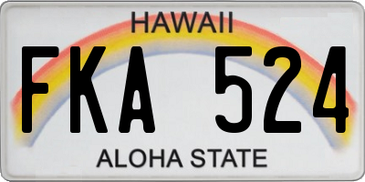 HI license plate FKA524