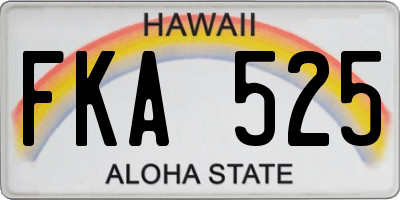 HI license plate FKA525