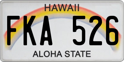 HI license plate FKA526
