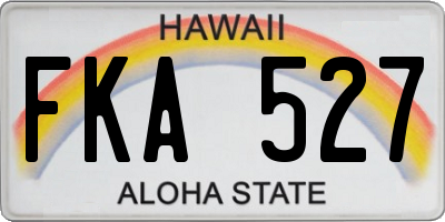 HI license plate FKA527