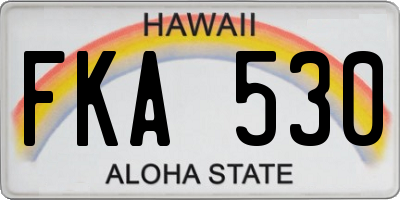 HI license plate FKA530