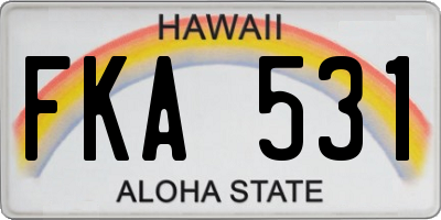 HI license plate FKA531
