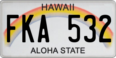 HI license plate FKA532