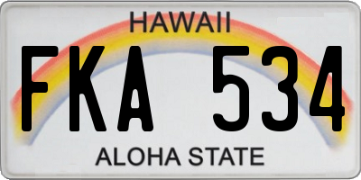 HI license plate FKA534