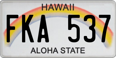 HI license plate FKA537