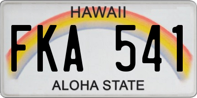 HI license plate FKA541