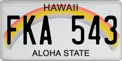 HI license plate FKA543