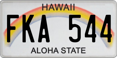 HI license plate FKA544