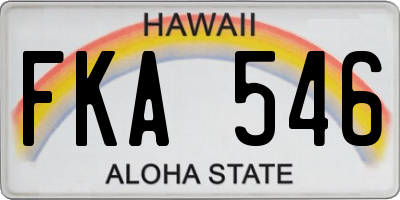 HI license plate FKA546