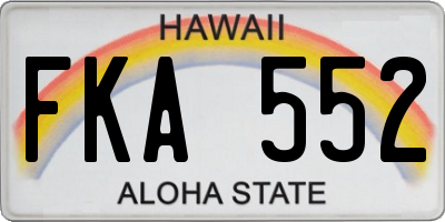 HI license plate FKA552