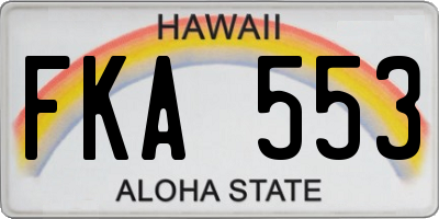 HI license plate FKA553