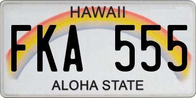 HI license plate FKA555