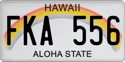 HI license plate FKA556