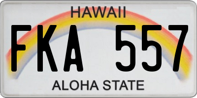 HI license plate FKA557
