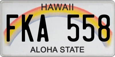 HI license plate FKA558