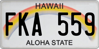 HI license plate FKA559