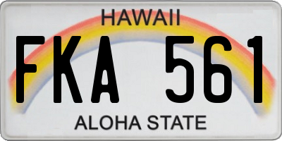 HI license plate FKA561