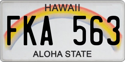 HI license plate FKA563
