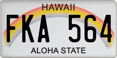 HI license plate FKA564