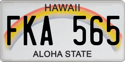HI license plate FKA565
