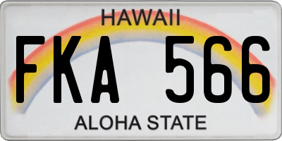 HI license plate FKA566