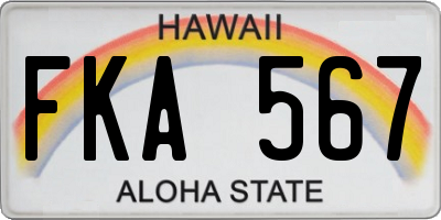 HI license plate FKA567