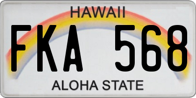 HI license plate FKA568