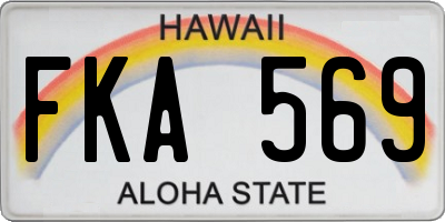 HI license plate FKA569