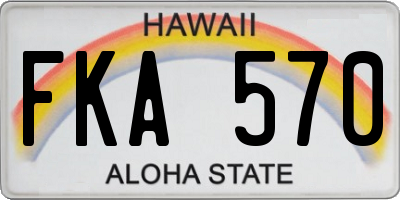 HI license plate FKA570