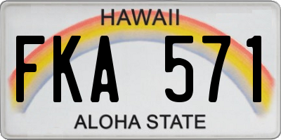 HI license plate FKA571